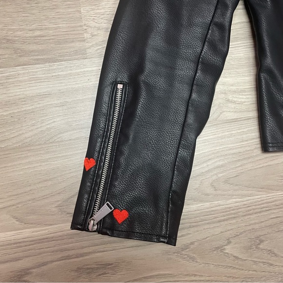 💔 Heart Embroidered Faux Leather Moro Jacket 💔 - Picture 7 of 11